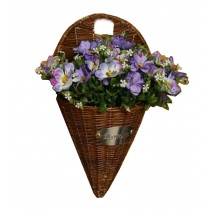 Artificial Flowers Hanging Basket Fake Flowers with Basket Cosmos Purple