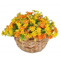 Artificial Flowers Hanging Basket Silk Flowers with Basket Daisy Orange