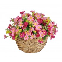 Artificial Flowers Hanging Basket Silk Flowers with Basket Daisy Pink