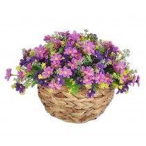 Artificial Flowers Hanging Basket Silk Flowers with Basket Daisy Purple