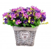 Beautiful Artificial Flowers Basket Silk Flowers Fake Flowers Purple