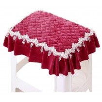 Pastoral Cloth Pad Stool Rectangular Chair Covers Slip Chair Cushion Red