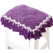 Pastoral Cloth Pad Stool Rectangular Chair Covers Slip Chair Cushion Purple