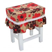 Cotton Canvas Square Stool Cover Makeup Stool Sets Bar Stool Sets Red