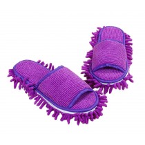 Creative Detachable Mop Slippers Floor Cleaning Mopping Shoes Purple