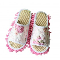 Creative Useful Mop Slippers Floor Cleaning Slippers Rose