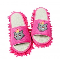 [Pink] Useful Mop Slippers Floor Cleaning Slippers Mopping Shoes