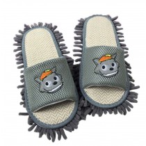 Creative Mop Slippers Floor Cleaning Slippers Mopping Shoes Grey