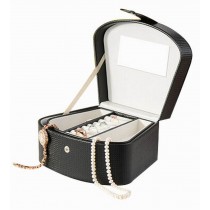 Black Jewelry Box Elegant Jewelry Organizer Portable Ornaments Storage Case