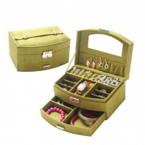 Sweet Elegant Jewelry Box Portable Ornaments Storage Case, Green