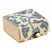 Set of 4 Vintage Novelty Box Jewelry Soapbox Storage Box Flower Blue