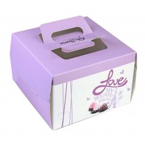 Set Of 2 Portable Cake Box Snack Box Lovely Package Box Paper Packaging Purple