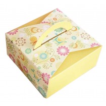 Set Of 10 Colorful Square Cute Cookies Box Package Biscuit Box Yellow