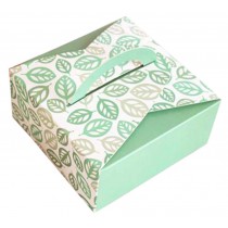 Set Of 10 Colorful Square Cute Cookies Box Package Biscuit Box Green