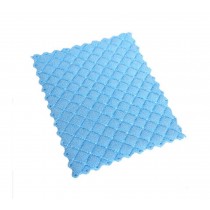 Set of 3 Dish Towels Water Absorption Cleaning Cloth Scouring Pad-Blue