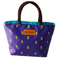 Tote Reusable Lunch Bag for Carrying Foods Zipper Lunch Bag Picnic Bag, Purple