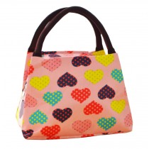 Waterproof Lunch Bag Box Tote Reusable Lunch Bag Zipper Lunch Bag Colorful Heart
