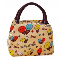 Waterproof Lunch Bag Box Tote Reusable Lunch Bag Zipper Lunch Bag, Smiley Face