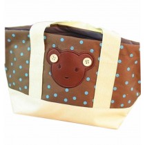 Fashionable High Capacity Lunch Picnic Box/Bento Drawstring Bags Brown