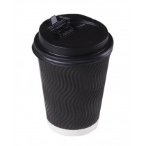 Set Of 50 Disposable Coffee Cups With Lids Disposable Paper Cup Black