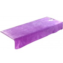 Set of 3 Massage Table Covers Flannel Linens for Massage Table [Purple]