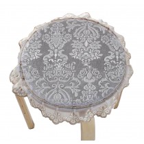 [Gray] Lace Round Stool Cover Stool Cushion Bar Stool Mat Seat Pad