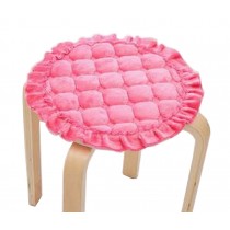 [Pink] Plush Round Stool Cover Stool Cushion Bar Stool Mat Seat Pad