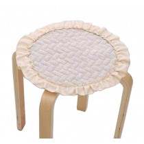 [Beige] Linen Round Stool Cover Stool Cushion Bar Stool Mat Seat Pad