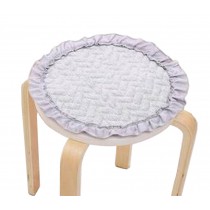 [Gray] Linen Round Stool Cover Stool Cushion Bar Stool Mat Seat Pad
