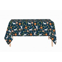 Linen Tablecloth Washable Tablecloth Table Cover Dinner Tablecloth Blue Deer