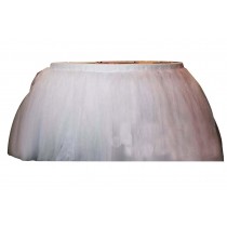 TUTU Tableware Tulle Table Skirt Tulle Table Cover for Party [White]