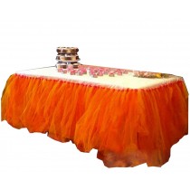 TUTU Tableware Tulle Table Skirt Tulle Table Cover for Party [Orange]