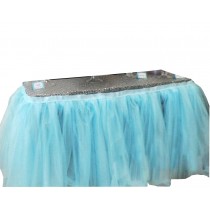 TUTU Tableware Tulle Table Skirt Tulle Table Cover for Party [Sky Blue]