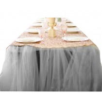 TUTU Tableware Tulle Table Skirt Tulle Table Cover for Party [Gray]