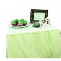 TUTU Tableware Tulle Table Skirt Tulle Table Cover for Party [Light Green]