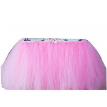 TUTU Tableware Tulle Table Skirt Tulle Table Cover for Party [Pink]