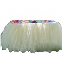 TUTU Tableware Tulle Table Skirt Tulle Table Cover for Party [Beige]