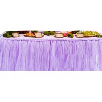 TUTU Tableware Tulle Table Skirt Tulle Table Cover for Party [Light Purple]