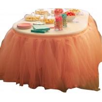TUTU Tableware Tulle Table Skirt Tulle Table Cover for Party [Deep Pink]