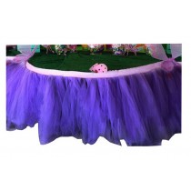 TUTU Tableware Tulle Table Skirt Tulle Table Cover for Party [Purple]