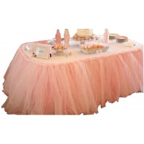 TUTU Tableware Tulle Table Skirt Tulle Table Cover for Party [Pink-1]