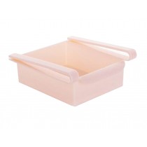 Set of 4 Slideable Kitchen Fridge Freezer Rack Holder Drawer [Pink]