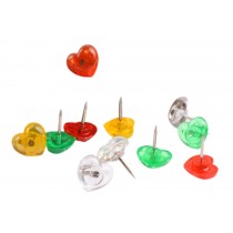 Set Of 100 Tacks Colored Thumbtack Lovely Push Pins, Heart, Random Color
