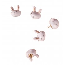 Creative Office Item/ Cute White Rabbit Series Pushpins, Steel Point, 10 Piece