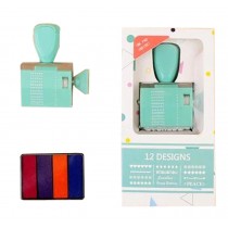 Twelve Designs Stamp Stamp + Multicolor Ink Pad Pad Fingerprint Ink Pad Ink