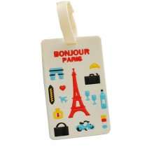 Set of 2 Retro Travel Accessories Travel Square-shape Luggage Tags, Eiffel Tower