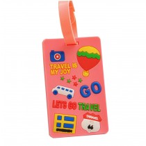 Set of 2 Retro Travel Accessories Cute Travel Square-shape Luggage Tags PINK