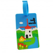 Set of 2 Retro Travel Accessories Cute Travel Square-shape Luggage Tags Windmill