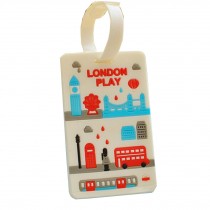 Set of 2 Retro Travel Accessories Cute Travel Square-shape Luggage Tags, London