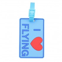 Set of 2 Cute Travel Luggage Tags/ID Holder Travel Accessories, Red Heart, Blue